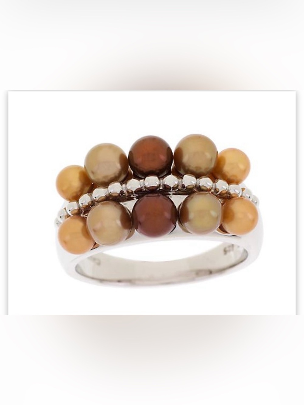 Honora Cultured Freshwater shades of brown pearl ring